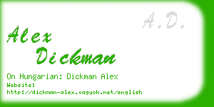 alex dickman business card